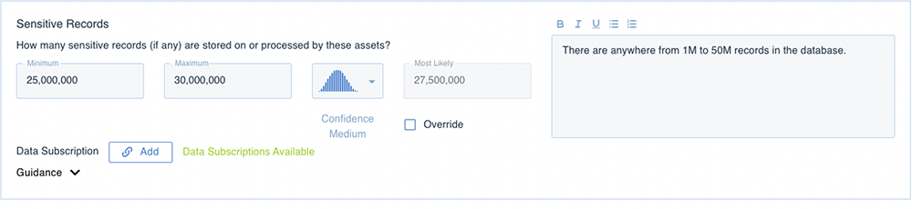 RiskLens Platform - Records Count for Detailed Analysis