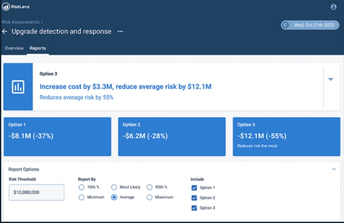 RiskLens Platform - Risk Treatment Analysis 2