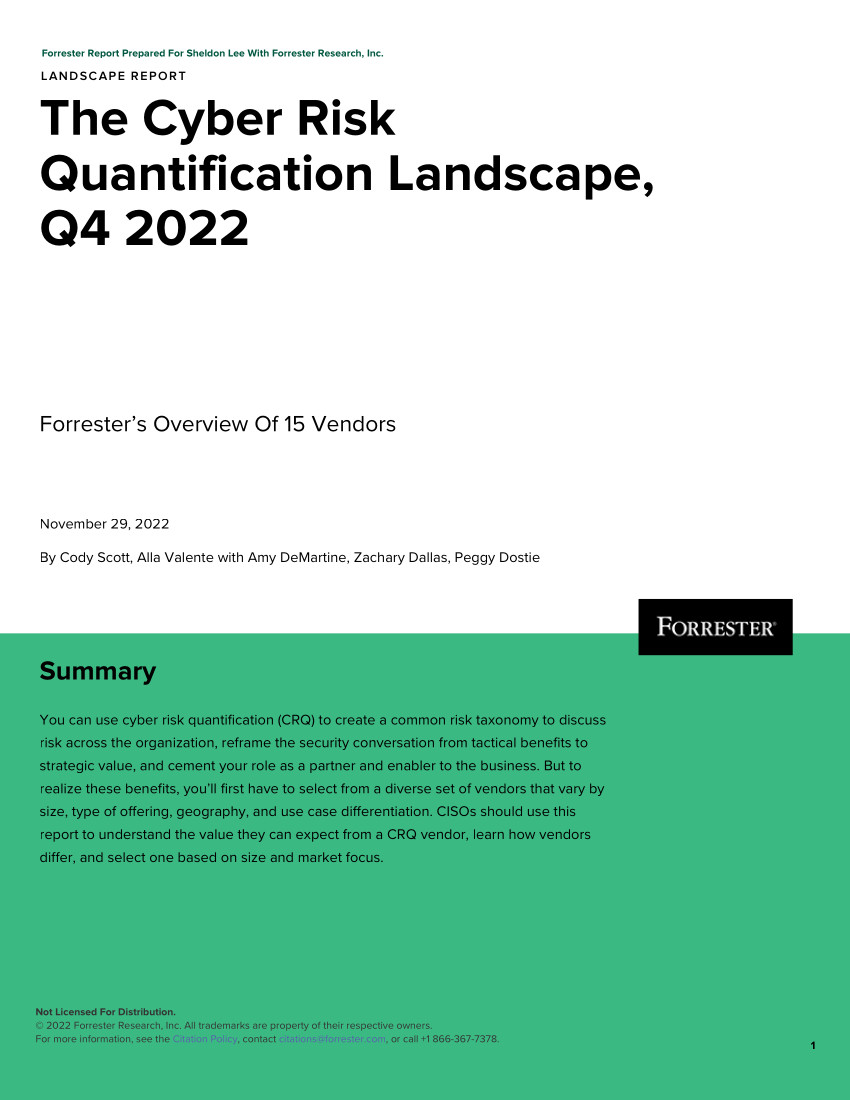 The Cyber Risk Quantification Landscape Q4 2022