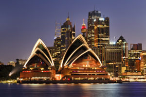 Sydney Opera House on Sydney Harbor in Sydney, Australia